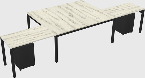Shared l-shaped desk