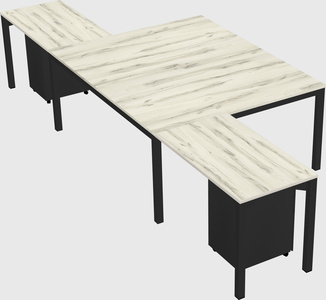 Shared l-shaped desk