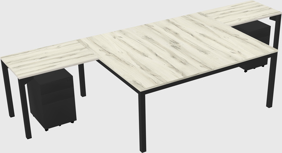 Shared l-shaped desk