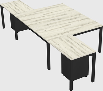 Shared l-shaped desk