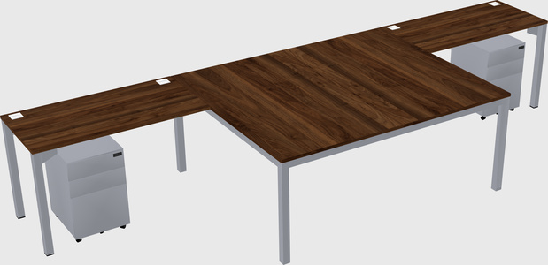 Shared l-shaped desk