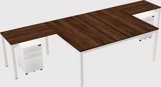 Shared l-shaped desk