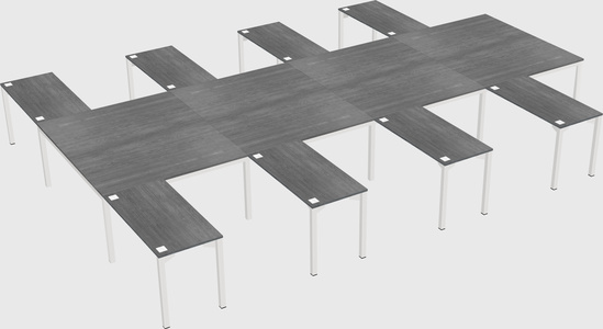 Shared l-shaped desk