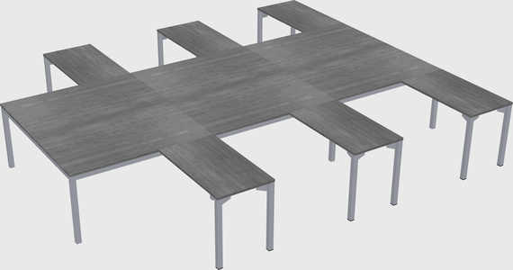 Shared l-shaped desk