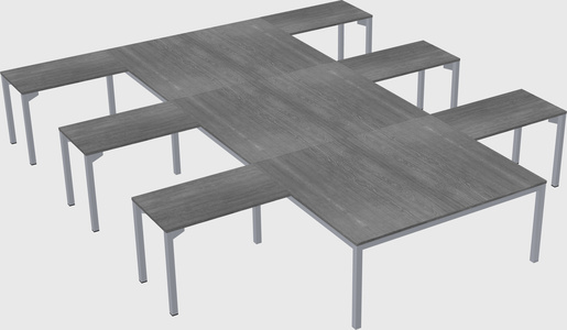 Shared l-shaped desk