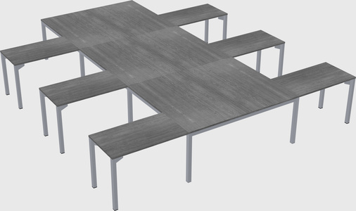 Shared l-shaped desk