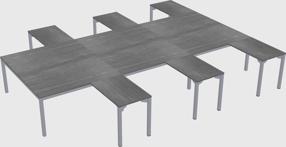 Shared l-shaped desk