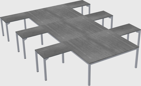 Shared l-shaped desk