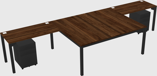 Shared l-shaped desk