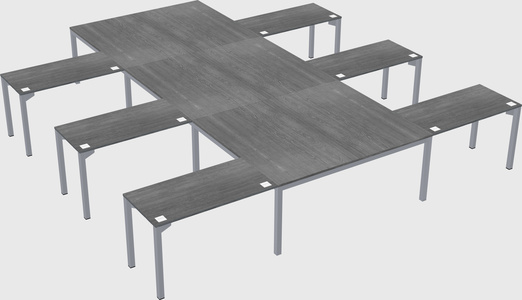 Shared l-shaped desk