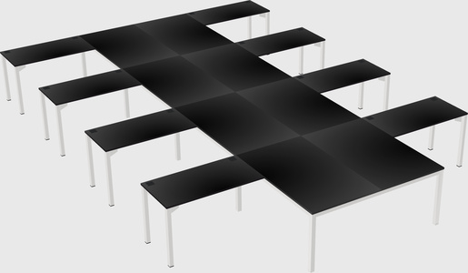 Shared l-shaped desk