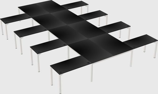 Shared l-shaped desk