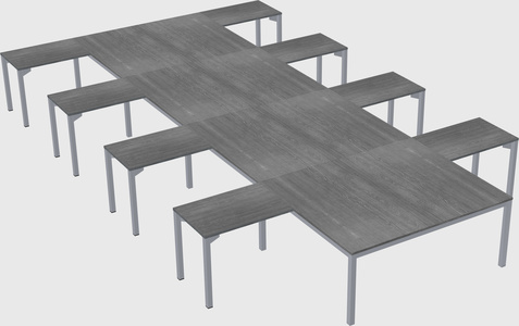 Shared l-shaped desk