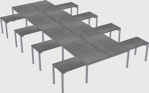Shared l-shaped desk