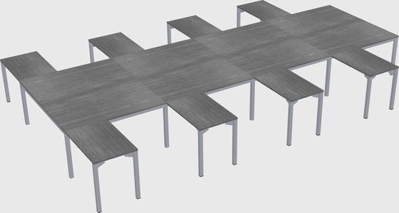 Shared l-shaped desk