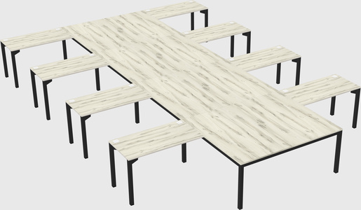 Shared l-shaped desk