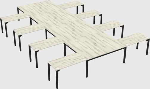 Shared l-shaped desk