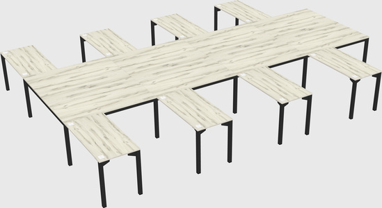 Shared l-shaped desk
