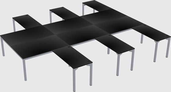 Shared l-shaped desk
