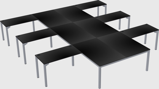 Shared l-shaped desk