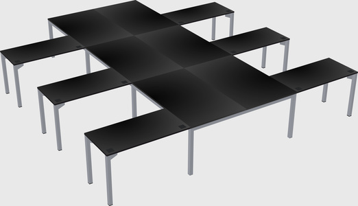 Shared l-shaped desk