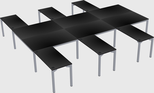 Shared l-shaped desk