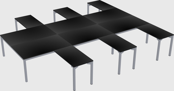 Shared l-shaped desk