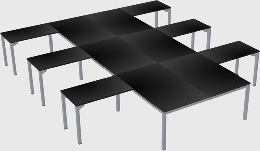 Shared l-shaped desk