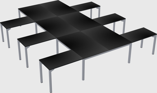 Shared l-shaped desk
