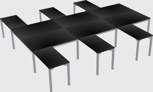 Shared l-shaped desk