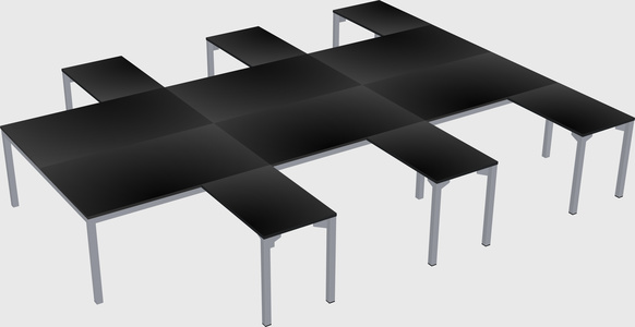 Shared l-shaped desk