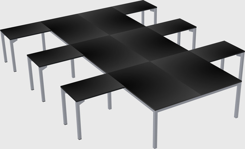 Shared l-shaped desk