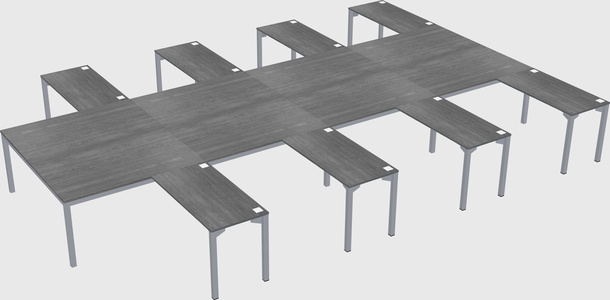 Shared l-shaped desk