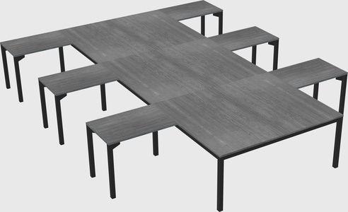 Shared l-shaped desk