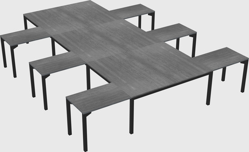 Shared l-shaped desk