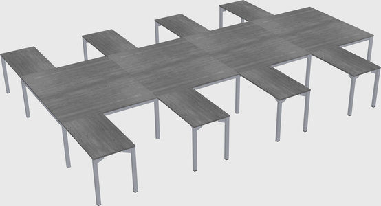 Shared l-shaped desk
