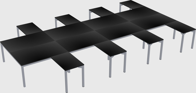 Shared l-shaped desk