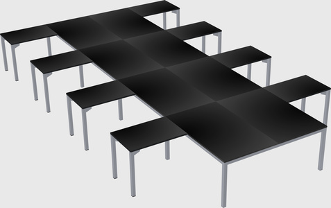Shared l-shaped desk