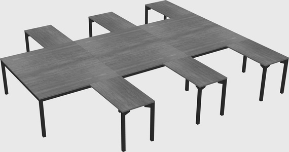 Shared l-shaped desk