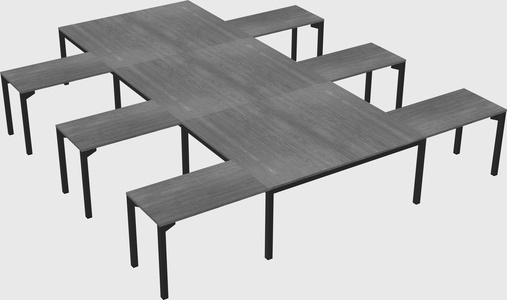 Shared l-shaped desk