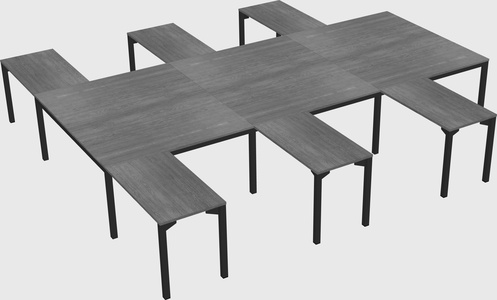 Shared l-shaped desk