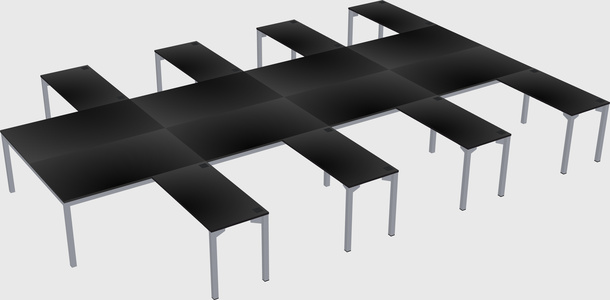 Shared l-shaped desk