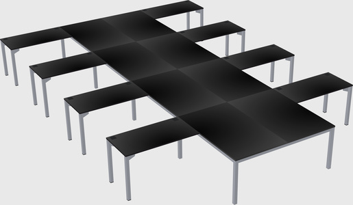 Shared l-shaped desk