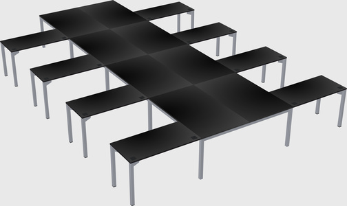 Shared l-shaped desk