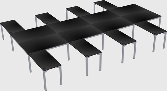 Shared l-shaped desk