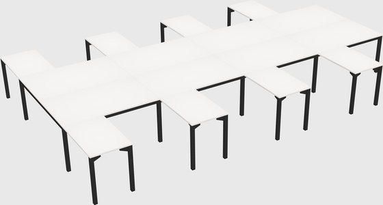 Shared l-shaped desk