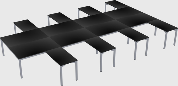 Shared l-shaped desk