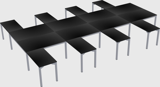 Shared l-shaped desk