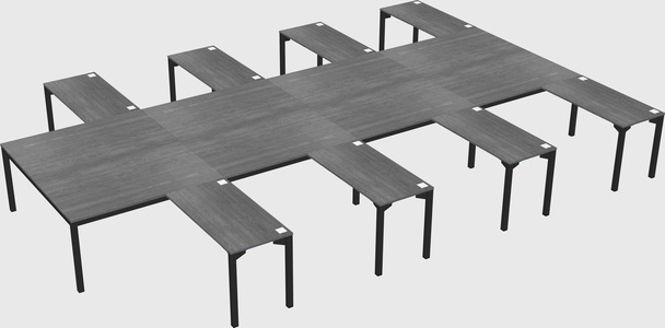 Shared l-shaped desk