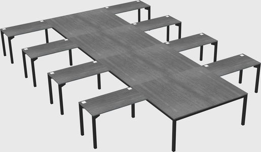 Shared l-shaped desk